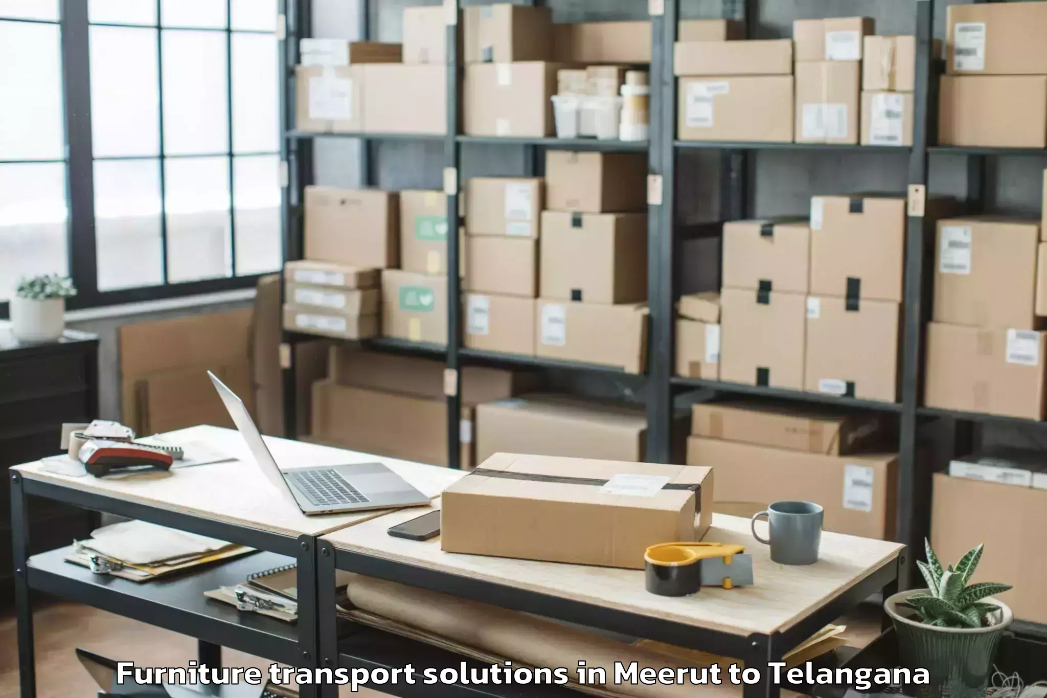 Comprehensive Meerut to Khammam Furniture Transport Solutions